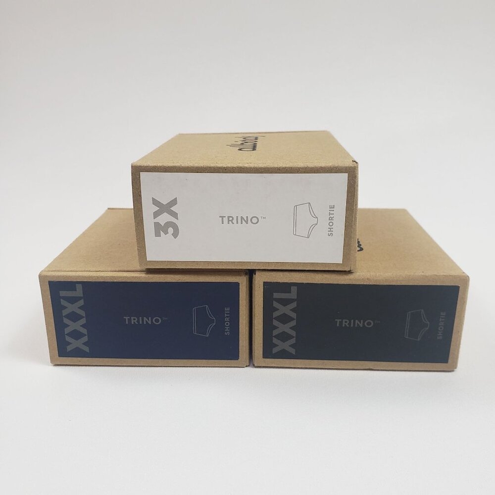 Allbirds Womens Shortie Underwear Trino Blend 3-Pack 3X & XXXL Navy Nimbus Black